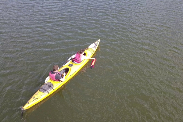 Micro-AUV YUCO launched from a bi-kayak